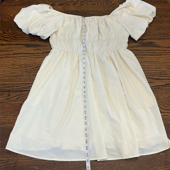 Amazon | Cream Puff Sleeve Dress - Picture 5 of 6